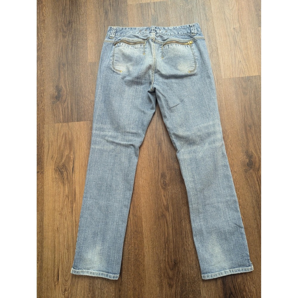 VTG Tommy Hilfiger Jeans Womens 10 Blue Light Wash Straight Zip Pocket Denim Y2K - Picture 11 of 16